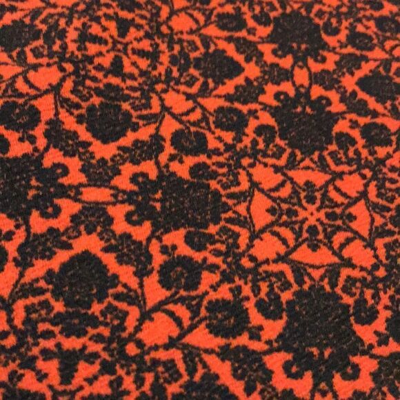 LuLaRoe Orange & Black Floral Print Skirt - XS - Picture 3 of 8